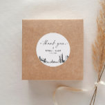 New York City Thank You Favour 3" (sheet of 6) Classic Round Sticker<br><div class="desc">The Skyline Collection is a stunning assortment of meticulously sketched city skylines that capture the essence of iconic urban landscapes. Perfectly suited for metropolitan weddings or destination weddings alike,  this collection embodies the timeless charm of cityscapes and brings an elegant touch to your special day.</div>