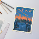 New York City | The City of Dreams Postcard<br><div class="desc">Anderson Design Group is an award-winning illustration and design firm in Nashville,  Tennessee. Founder Joel Anderson directs a team of talented artists to create original poster art that looks like classic vintage advertising prints from the 1920s to the 1960s.</div>