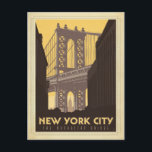 New York City | The Manhattan Bridge Postcard<br><div class="desc">Anderson Design Group is an award-winning illustration and design firm in Nashville,  Tennessee. Founder Joel Anderson directs a team of talented artists to create original poster art that looks like classic vintage advertising prints from the 1920s to the 1960s.</div>
