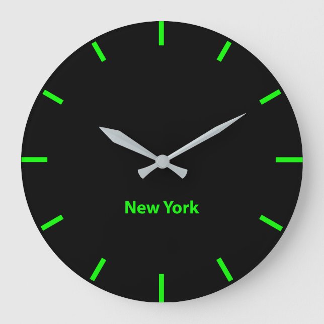 New York City Time Zone Newsroom Wall Large Clock (Front)
