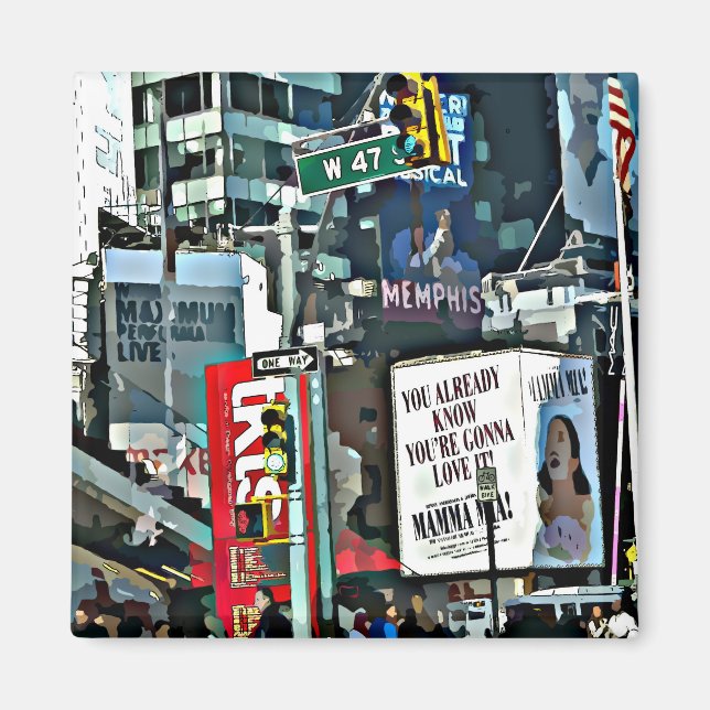 New York City Times Square Photo Magnet (Front)