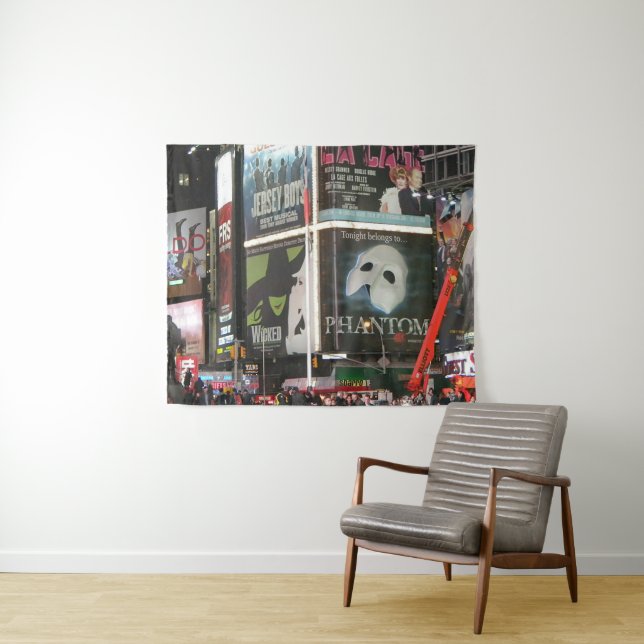New York City Times Square Photography Tapestry (In Situ (Horizontal))