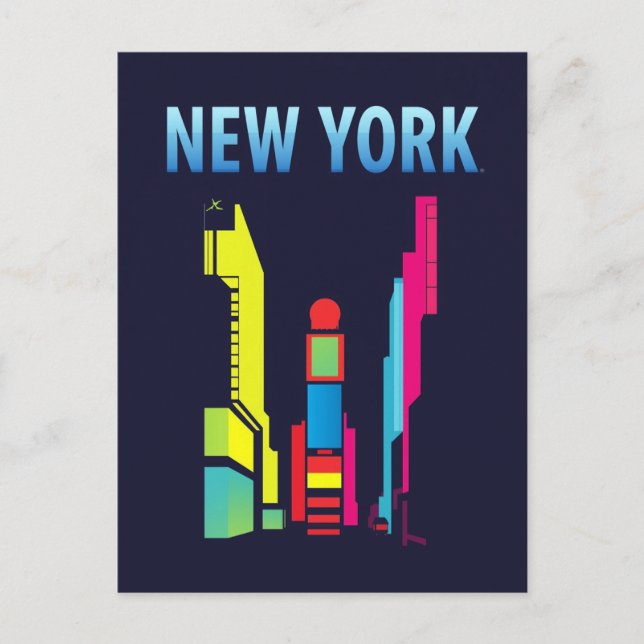 New York City Times Square Pop Art Postcard (Front)