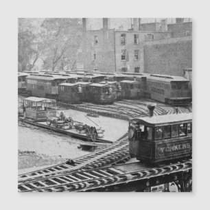 New York City Train on Elevated Railroad Yonkers