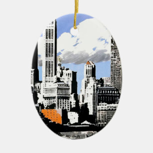 New York City Travel Ceramic Tree Decoration