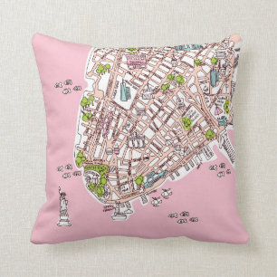 New York City travel map pillow present