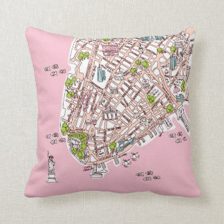New York City travel map pillow present