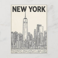New York City travel postcard