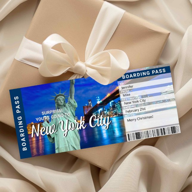 New York City Trip Surprise Boarding Pass Card (New York City Trip Surprise Boarding Pass)