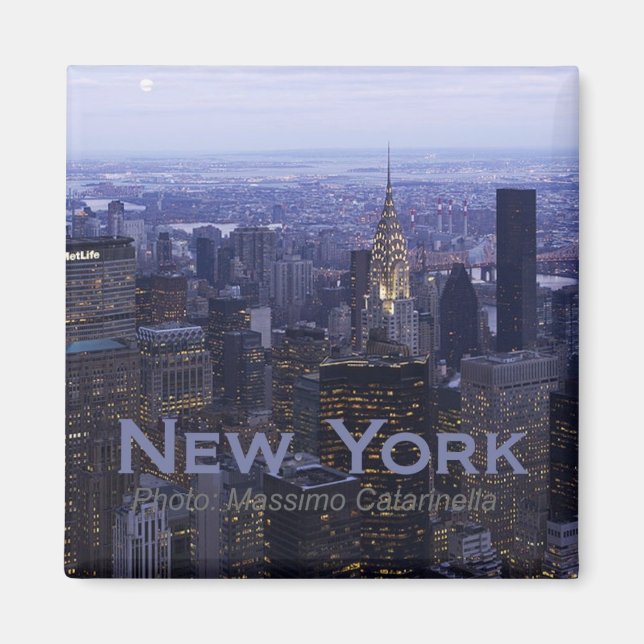 New York City Twilight Travel Fridge Magnet (Front)