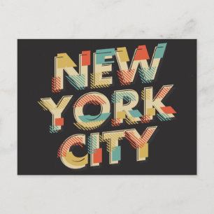 New York City Typography postcard