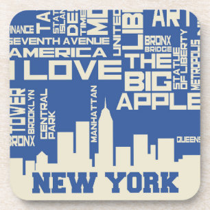 New York City Typography Poster Coaster