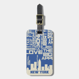 New York City Typography Poster Luggage Tag