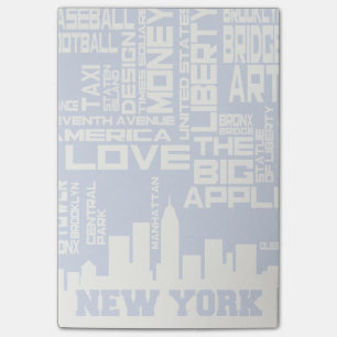 New York City Typography Poster Post-it Notes