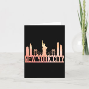 New York City Usa Cityscape Skyline Funny Gift _1  Card