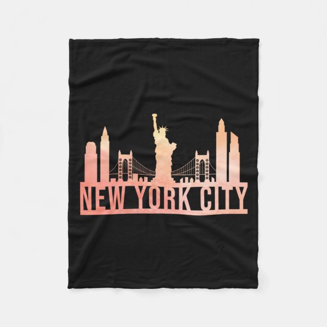 New York City Usa Cityscape Skyline Funny Gift _1  Fleece Blanket (Front)