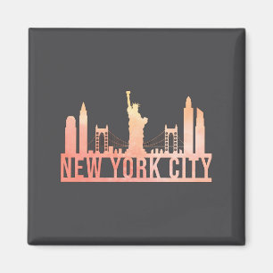 New York City Usa Cityscape Skyline Funny Gift _1 Magnet