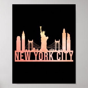 New York City Usa Cityscape Skyline Funny Gift _1 Poster