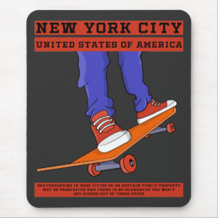 New York City, USA Cool Skateboard Mouse Mat