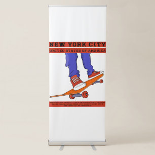 New York City, USA Cool Skateboard Retractable Banner