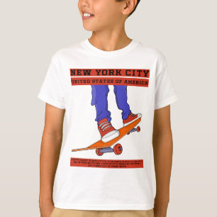 New York City, USA Cool Skateboard T-Shirt