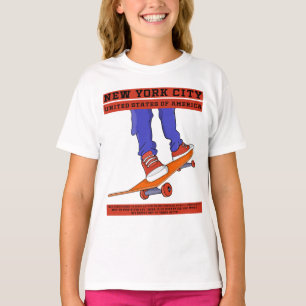 New York City, USA Cool Skateboard T-Shirt