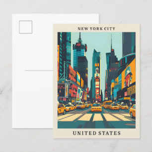 New York City USA Elegant Vintage Travel Postcard