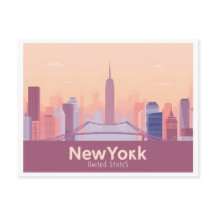 New York City USA Pastel Travel