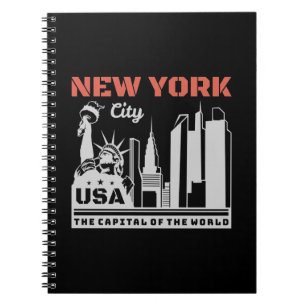 New York City USA Skyline Landmark Travel Graphic Notebook
