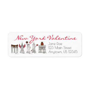 New York City Valentine NYC Valentine's Day Labels