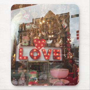New York City Valentine Window Reflection Red LOVE Mouse Mat