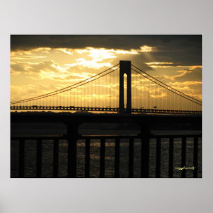 New York City Verrazano bridge photography poster