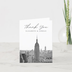 New York City Vertical Blank Black & White Thank You Card