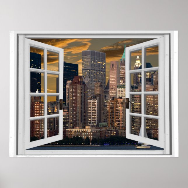 New York City View Fake Window Poster (Front)
