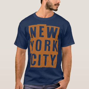 New York City Vintage Dark Gold Text T-Shirt