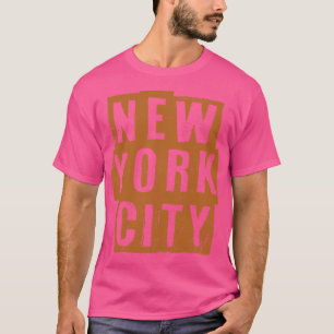 New York City Vintage Dark Gold Text T-Shirt