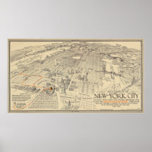 New York City - Vintage pictorial map - 1932