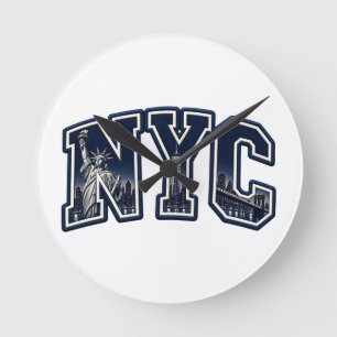 New York City Vintage Street Style Round Clock