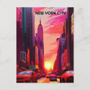 NEW YORK CITY VINTAGE STYLE ART POSTCARD