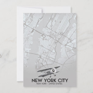 New York City Vintage style map Invitation