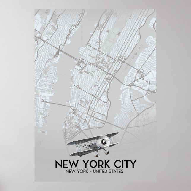 New York City Vintage style map Poster (Front)