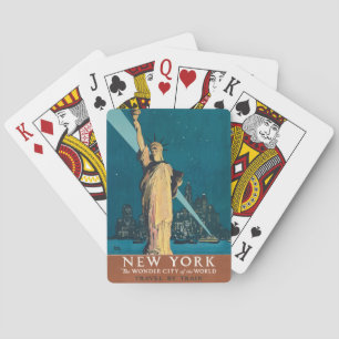 New York City Vintage Travel Liberty Skyline Playing Cards