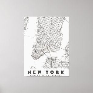 New York City Vintage Travel Map Canvas Print