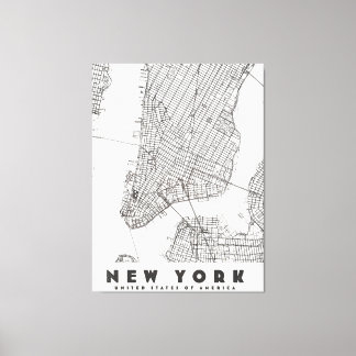 New York City Vintage Travel Map Canvas Print