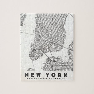 New York City Vintage Travel Map Jigsaw Puzzle
