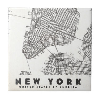 New York City Vintage Travel Map Tile