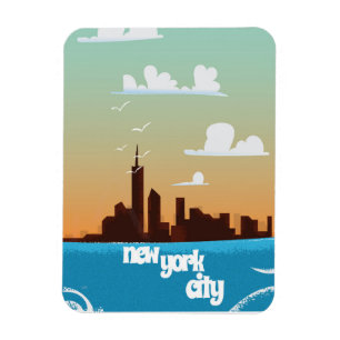 New York city vintage travel poster Magnet