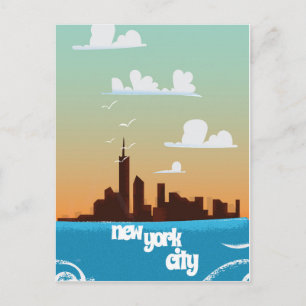 New York city vintage travel poster Postcard