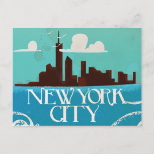 New York City vintage travel poster Postcard