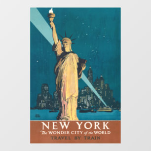 New York City Vintage Travel Poster Tote Window Cling
